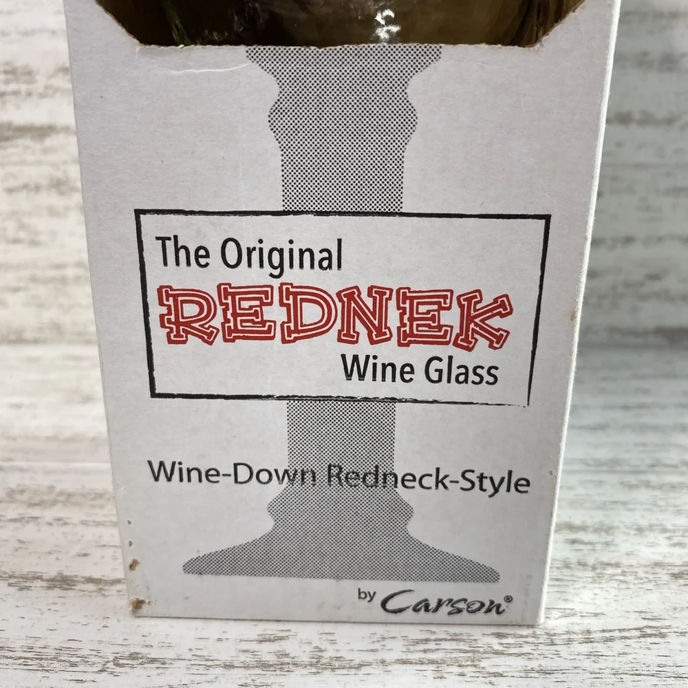 The Original Rednek Wine Glass Mason Jar Clear 16oz Carson New In Box